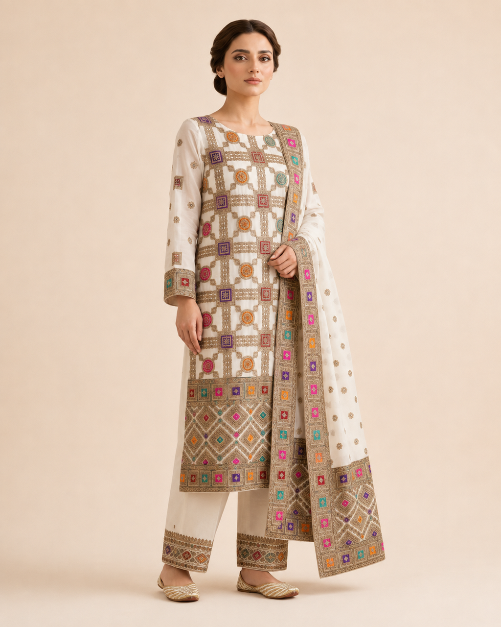 Banarsi Viscose Silk Chiffon Shalwar Kameez product image 3
