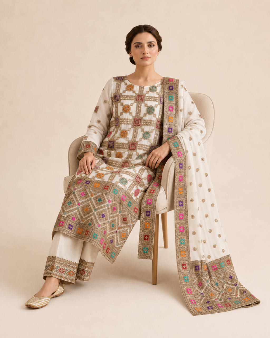 Banarsi Viscose Silk Chiffon Shalwar Kameez product image 4