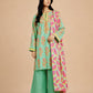 Alkaram Studio mint floral shirt with vibrant pink printed dupatta