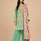 Alkaram Studio mint and pink unstitched lawn suit styled view