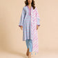 Alkaram Studio sky blue and pink unstitched cambric suit styled view