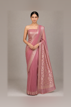 banarasi dusty rose floral pallu product image