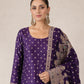 Purple Banarsi Viskos Shifon shirt and dupatta close detail