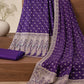 Purple Banarsi Viskos Shifon two-piece fabric set