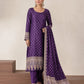 Banarsi Viskos Shifon purple two-piece suit full front view