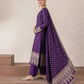 Purple Banarsi Viskos Shifon suit side view with dupatta