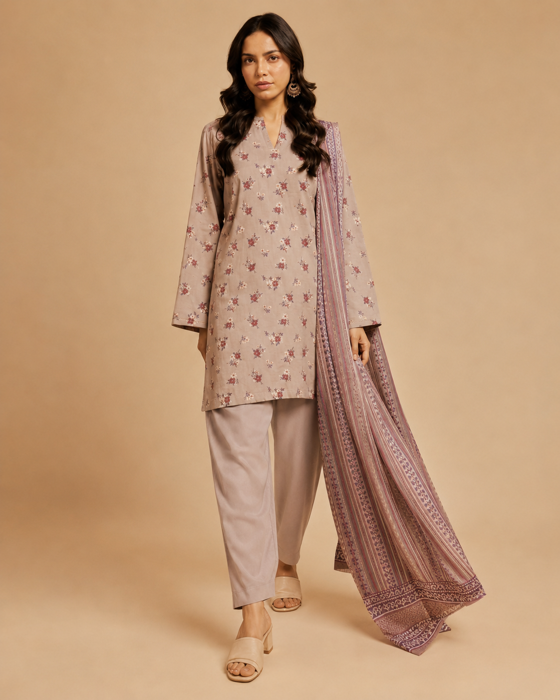 Sea Green Traditional Printed Lawn 3-Piece - view 2