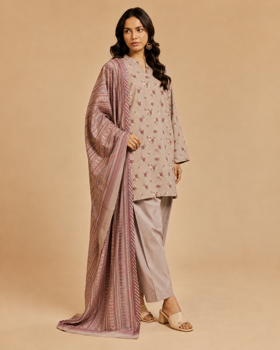 Sea Green Traditional Printed Lawn 3-Piece - view 3
