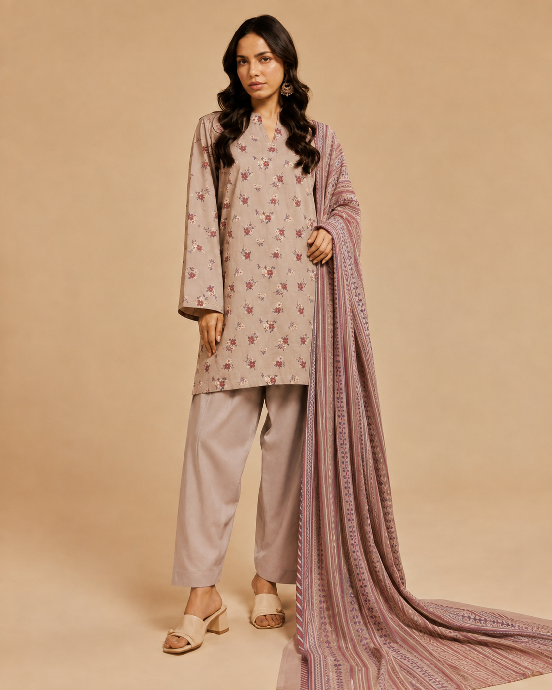 Sea Green Traditional Printed Lawn 3-Piece - view 1
